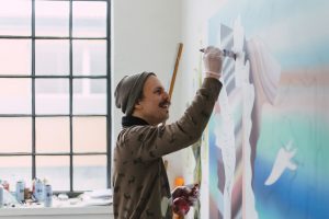 Jakub Tytykalo in his studio